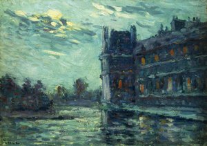 1910 Selleri, The Pavillon de Flore, Louvre, Paris; 1910 Tufanları, Le Pavillon de Flore, 1910 by Maximilien Luce