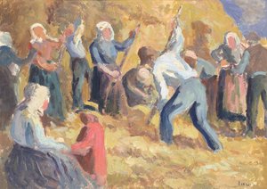 Hasat, c.1914 (kağıt üzerine yağlı boya) by Maximilien Luce
