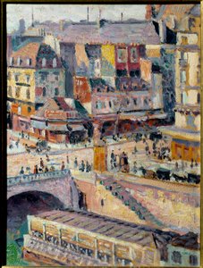 Saint Michel Köprüsü ve Kuyumcu Rıhtımı. isorel üzerine kağıt maroufle üzerine yağlıboya. Maximilian Luce