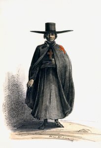 Missionaire au Perou, 1840 dolayları (sulu boya)