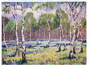 Spring Woodland (renkli taş) by May Wilson Preston