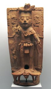 Bir kaplumbağa üzerinde mısır tanrısı şeklinde tütsü brülörü, Kuzey Yucatan Yarımadası, Klasik sonrası dönem, MS 900-1000 by Mayan