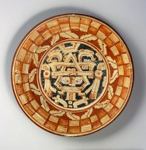 Plaka, c.600-800 (beyaz astar üzerine kırmızı, turuncu ve siyah seramik)