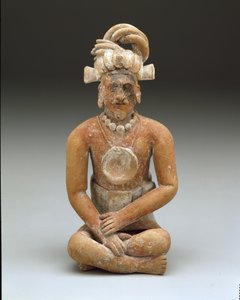 Oturan sakallı adam, Geç Klasik dönem, yaklaşık 600-900 (seramik ve boya) by Mayan Mayan