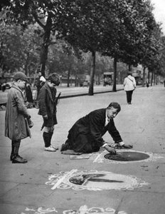 Kaldırım sanatçısı, Embankment, Londra, 1926-1927 by McLeish