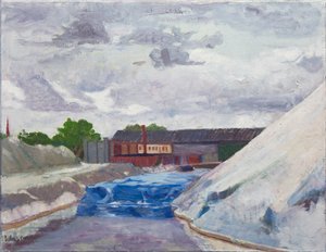 Cal Sag üzerinde Tuz Barajı, 2014 (tuval üzerine yağlıboya) by Megan Williamson