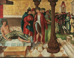 Mucizevi bacak iyileşmesi St. Cosmas ve Damian by Meister der Legendenszenen