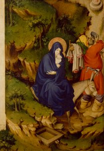 Mısır'a uçuş, Champmol Altar'ın sağ panelinden detay, Melchior Broederlam (yaklaşık 1355-ca 1411), ahşap üzerine tempera