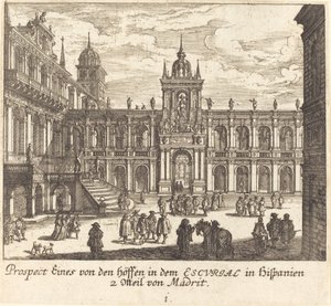 Escorial, İspanya by Melchior Küsel after Johann Wilhelm Baur
