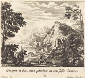 Istria, Carnero Körfezi by Melchior Küsel after Johann Wilhelm Baur