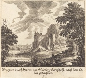 dağ manzarası by Melchior Küsel after Johann Wilhelm Baur