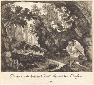 Tirol Manzarası by Melchior Küsel after Johann Wilhelm Baur
