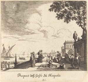 Napoli Körfezi manzarası by Melchior Küsel after Johann Wilhelm Baur