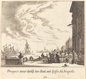 Napoli Körfezi manzarası by Melchior Küsel after Johann Wilhelm Baur