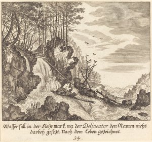 Şelale by Melchior Küsel after Johann Wilhelm Baur