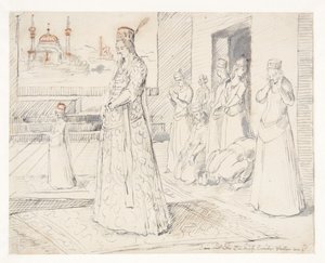 Bir Grup Türk Kadını Namazda by Melchior Lorck