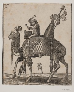 Rider Olarak Timpanist ile Muhteşem Donanımlı Bir Dromadary by Melchior Lorck