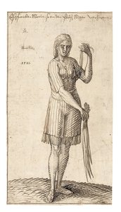 Saz tutan Nijeryalı bir kadın, 1583 by Melchior Lorck