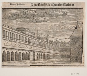 Bir kervansaray (Han). sol yarı by Melchior Lorck