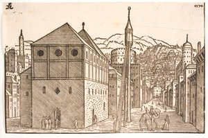 Dış Merdivenli Serbest Minareli Cami by Melchior Lorck