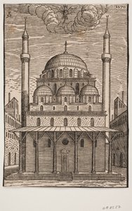 Üzerinde Ejderhaya Benzer Bir Şeytanın Oturduğu Tanımlanamayan Cami by Melchior Lorck