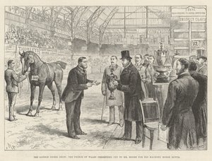 Londra Horse Show, Galler Prensi Hackney Horse Rufus'u için Bay Moore'a Kupa sunuyor by Melton Prior