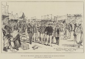 The War in the Soudan, Admiral Sir W Hewett going his Rounds at Souakim  by Melton Prior