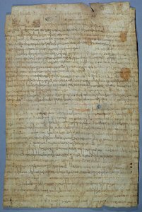 Wadomir (Uuademir) ve eşi Ercamberta tarafından yazılmış belge, c.690-691 (parşömen üzerine kalem ve mürekkep) by Merovingian