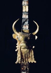 Boğa başı, arp süslemesi, MÖ 2800-2300 (yaldızlı ahşap) (bkz. 198659)