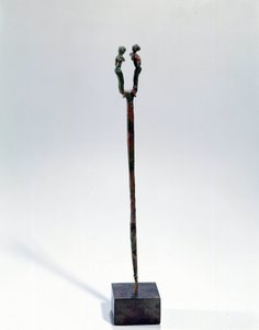 Oryantal Sanat: iki karakterden oluşan bir baş dekoru sabitleyin. Bronz nesne, Yaklaşık MÖ 3300 - 3200 (Urik dönemi, Mezopotamya). Tello