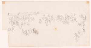 Waterloo'daki savaşı tasvir eden resmin çizimi by Met and Meylink