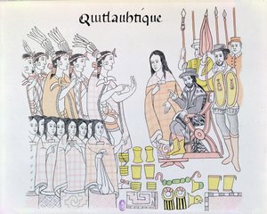 Montezuma (1466-1520) tarafından Hernando Cortes
