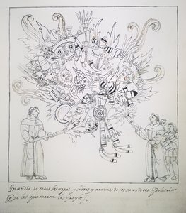 Ms Hunter 242 f.242r Geleneksel Kitapları ve Giysileri Yakan Fransisken Rahipleri, Historia de Tlaxcala