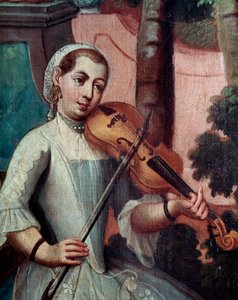 Keman çalar. Ekran detayı (boyama by Mexican School
