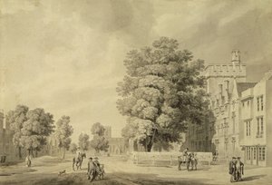 St Johns College, Oxford (kalem ve mürekkep ve yıkama)