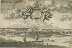 Stafford - East North East Prospect: gravür, nd [1686] (baskı) by Michael Burghers