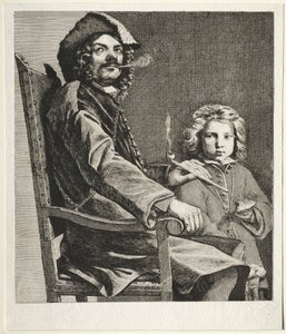Pipo ve Küçük Bir Çocuk İçen Adam by Michael Sweerts