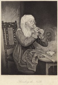 İğneye İplik Geçirmek (gravür) by Michael William (after) Sharp