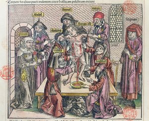 Simon'un Trent'te Şehitliği, 'Liber Chronicarum Mundi'de bir gravürden sonra, Nuremburg, 1493'te yayınlandı.
