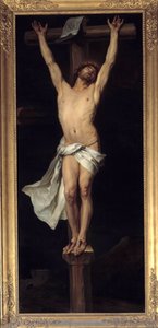 İsa çarmıhta. Haç üzerine “”INRI”” yerleştirin. Michel Francois Dandre Bardon (veya Dandre-Bardon 1700-1783) tarafından yapılan resim. Kutsal Ruh Kilisesi, Aix en Provence