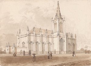 Trinity Kilisesi, İspanya Limanı by Michel Jean Cazabon
