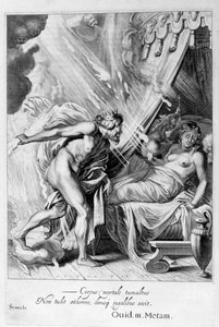 Semele Jüpiter ateşi tarafından tüketilir, 1655 by Michel de Marolles