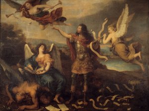 tövbe. Grand Conde (1621-1686) olarak bilinen Bourbon-Conde (Bourbon Conde) Prensi Louis II için alegori. Genç Cornelius