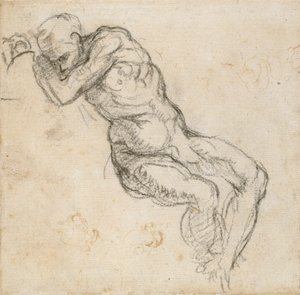 Uyuyan çıplak bir adam, c1490-1560 by Michelangelo Buonarroti