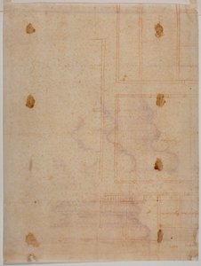 San Lorenzo manastırının bölük pörçük kat planı by Michelangelo Buonarroti