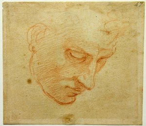 Sistine Şapeli tavanının baş etüdü, yaklaşık 1509-1510 by Michelangelo Buonarroti