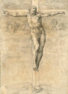İki melekle çarmıha germe by Michelangelo Buonarroti