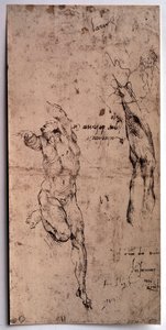 Çıplak adam, kol çalışması Çizim Michelangelo Buonarroti dit Michelangelo (Michelangelo veya Michel Ange) by Michelangelo Buonarroti