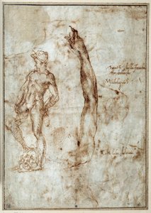 Çıplak çalışma. Michelangelo Buonarroti dit Michelangelo (Michelangelo veya Michel Ange by Michelangelo Buonarroti