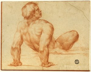 Oturan Erkek Çıplak by Michelangelo Buonarroti